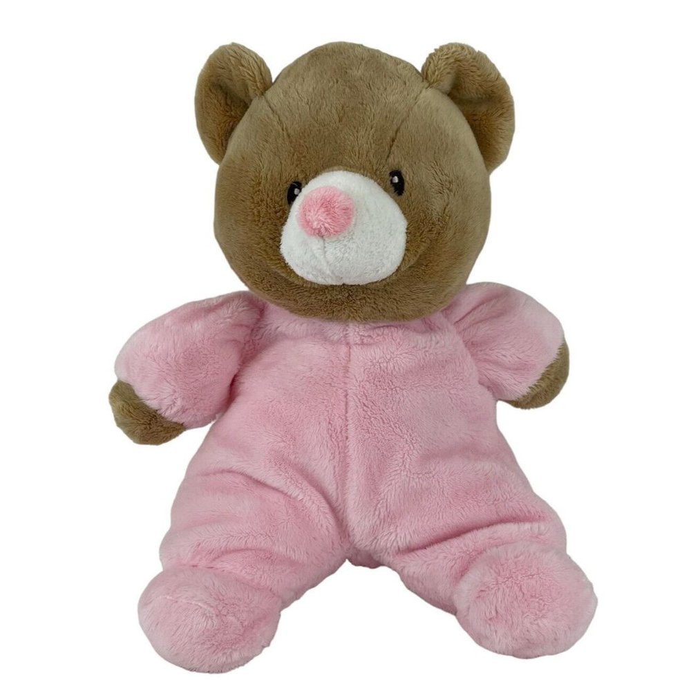 Baby Ganz Snug Hugs Bear 13” Teddy Plush Pink Brown Stuffed‎ Toy Lovey Rattle